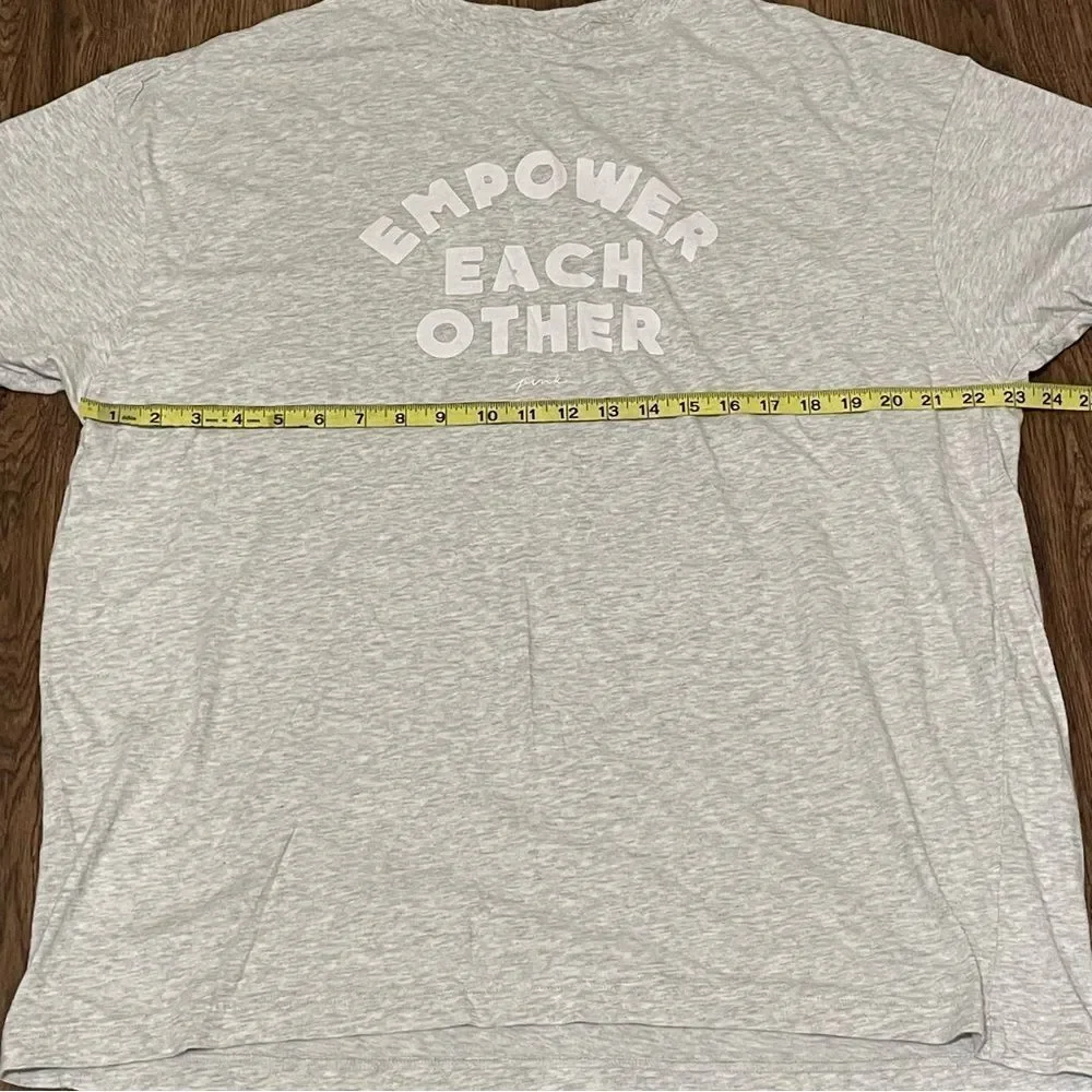Victoria’s Secret Oversized Pajama Top Gray White Empower Each Other One Size